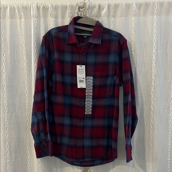 Eddie Bauer Red and Blue Plaid Casual Shirt - Picture 1 of 3